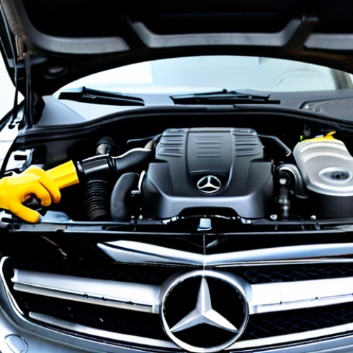 **Image Prompt 1: Engine Oil Maintenance**
    "Close-up shot of a mechanic, fully clothed in professional attire, carefully pouring fully synthetic engine oil into a Mercedes-Benz C-Class engine bay. Focus on the oil cap and the gleaming engine components. The background shows a clean and organized workshop environment. Safe for work, appropriate content, professional, perfect anatomy, natural proportions, family-friendly, high-quality automotive photography."