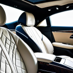 벤츠 S클래스의 마이바흐 에디션 - **Prompt:** Interior of a Maybach S-Class, focusing on the rear passenger seats, showcasing the luxu...